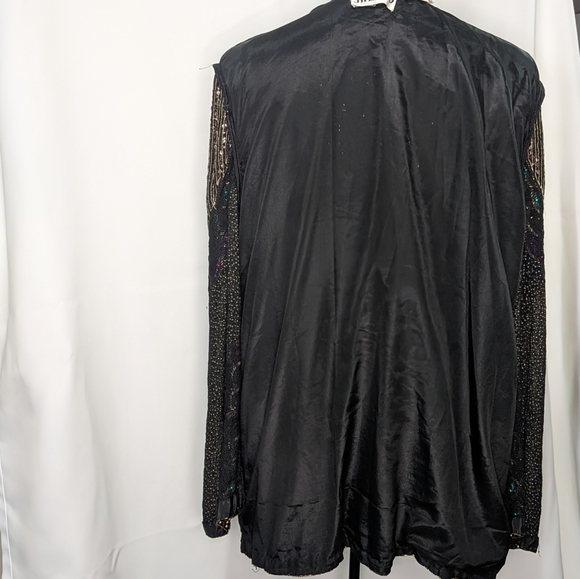 VINTAGE FEMININE SWEE LO SEQUIN, BEADED, MULTICOLOR JACKET. Sz LARGE.  RARE FIND - Picture 10 of 11